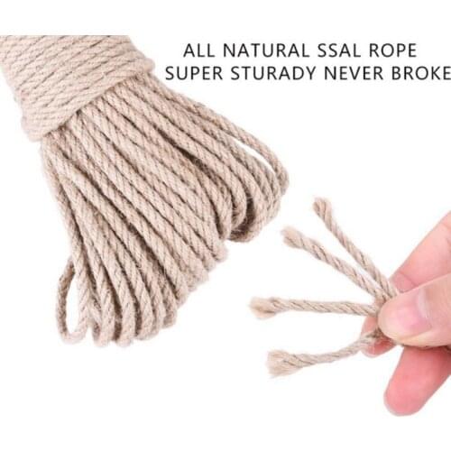 Natural Jute Fabric Rope Twine Rolls Hemp Twisted Cord Macrame String DIY Basket Craft Cat Pet Scratching Handmade Decor 8mm
