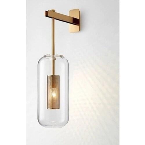 Loft Vintage Industrial Edison Wall lights Clear Glass Lampshade Antique black bronze Wall sconces lighting modern lantern lamp