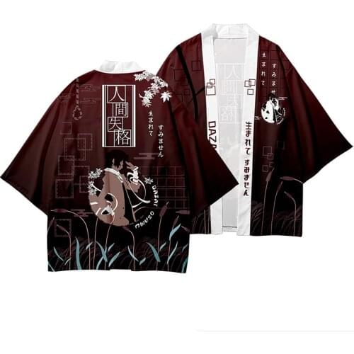 Japanese Kimono Cardigan Bungo Stray Dogs Cosplay Halloween Dazai Osamu Tops Streetwear Shirt Kimono Cloak Haori Yukata