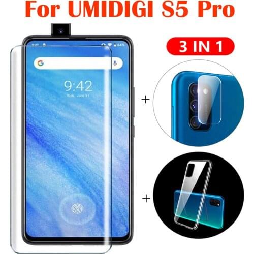 3-in-1 Case Glass For UMIDIGI S5 Pro Screen Protector Glass Full Protection on For UMIDIGI S5 Pro Camera Lens Glass