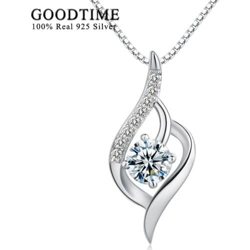 Fashion Necklace 100% Real 925 Sterling Silver Necklaces Pendants For Women Fine Jewelry CZ Zircon Necklaces For Friends