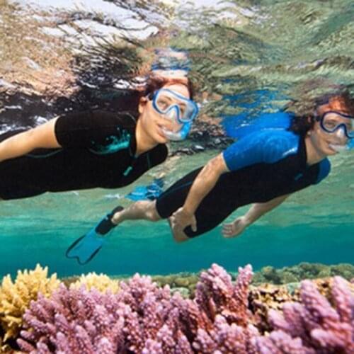 1 Set Swimming Goggles Underwater Fog Half Face Nose Clip Glasses Diving Bikini Mask Tempered Glass Lens Snorkel Goggles