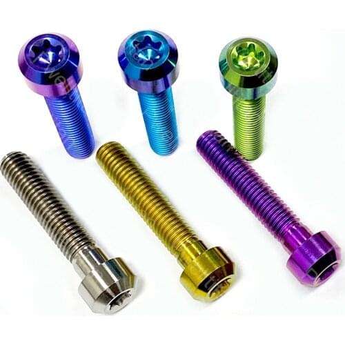 M8 X 40mm Titanium Bolts Ti Alloy Screw Torx Allen Button Head Fastener for Motorcycle Motor Bicycle Car Refit 10 PCS