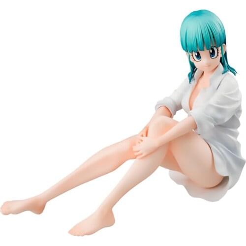 13cm Bulma GALS Sitting Posture Japanese Anime Sexy Girl Figure Garage Kit Pajamas Sleepcoat Ending Ver Original Box Packing