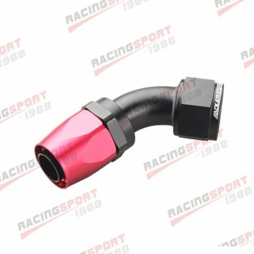 16AN AN16 AN-16 Aluminum 45 Degree Swivel Oil Hose End Fitting Adapter Red/Black