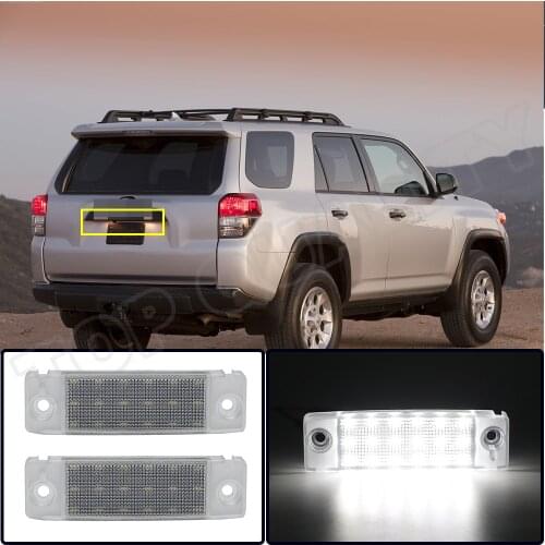 2PCS 18SMD White LED License Plate Light For Toyota 4Runner 1996- Land Cruiser Corolla Haice Regius Lexus GX470 Daihatsu Delta