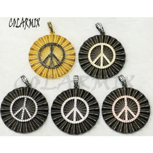 4Pcs Round jewelry zircon pendant Trendy jewelry pendant gift for lady jewelry pendant Necklace style jewelry 50171