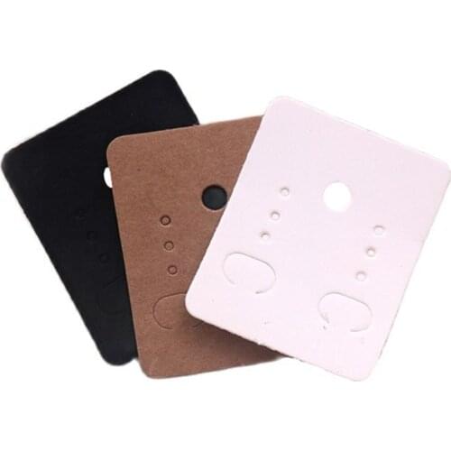 50pcs 3.8x4.8cm Earring Display Cards Blank Kraft Paper Card DIY Jewelry Making Accessories Label Tag Wholesale 3 Colors