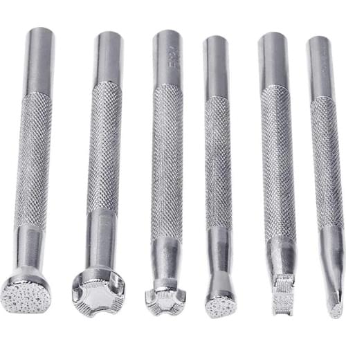 6Pcs Leather Stamping Tools Leather Working Saddle Making Stamps Set Special Shape Stamp Punch Set Leather Craft Tools