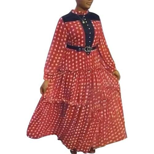 Dashiki African Dresses For Women 2021 Autumn Print Long Sleeve Maxi Dresses Boho Ruffle Gown Party Robes Abaya Boubou Outfits