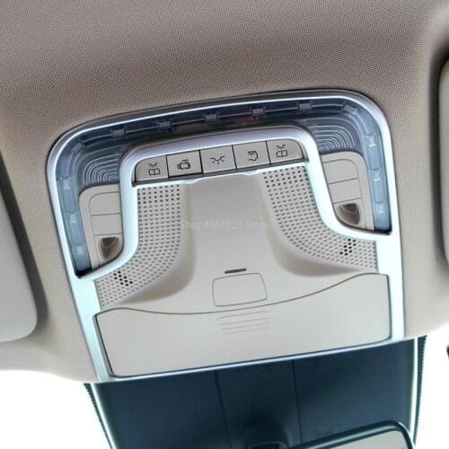 Front Seat Roof Lamp Lights Decoration Frame Cover Trim Fit For Mercedes Benz Vito W447 2014 - 2018 ABS Chrome Matte car styling