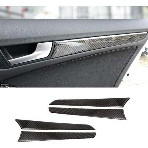For Audi A4 B8 A5 2010 2011 2012 2013 2014 2015 2016 Carbon Fiber Window Door Panel Trim Cover
