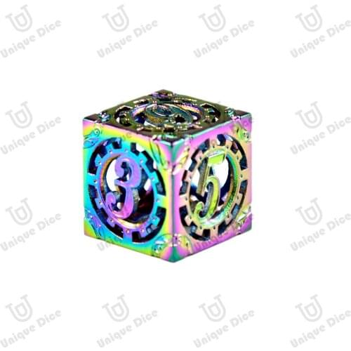 DND role-playing game dice, steampunk series D4-D20 polyhedron suit, hollow pure copper electroplating process, colorful glare