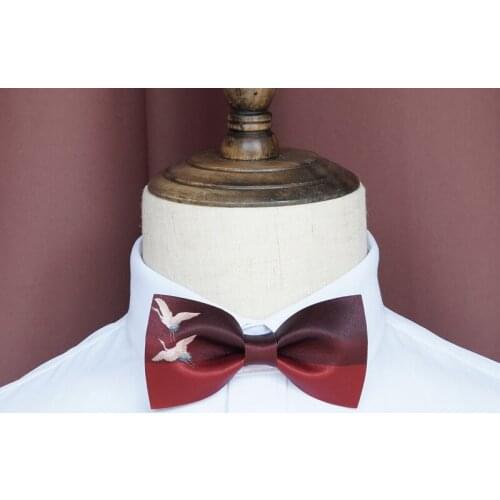 Free shipping New Mens male female Original printed bow tie wine red dark blue gradient men and women married groom best man