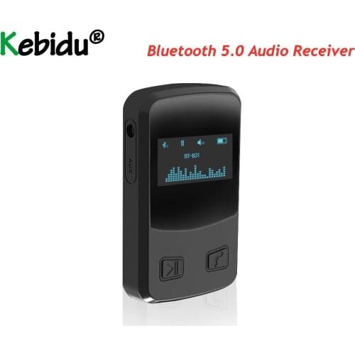 Kebidu Wireless Bluetooth 5.0 Audio Receiver Handsfree 3.5mm AUX Jack Audio Adapter With LED Screen For TV Car Kit Speaker