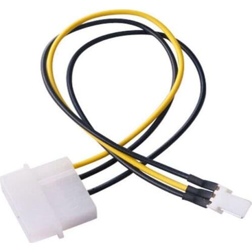 Computer D-type Large 4pin To Motherboard 3-pin Chassis Fan, Large 4pin To 3pin Computer Cable, Suitable for Ordinary Fans