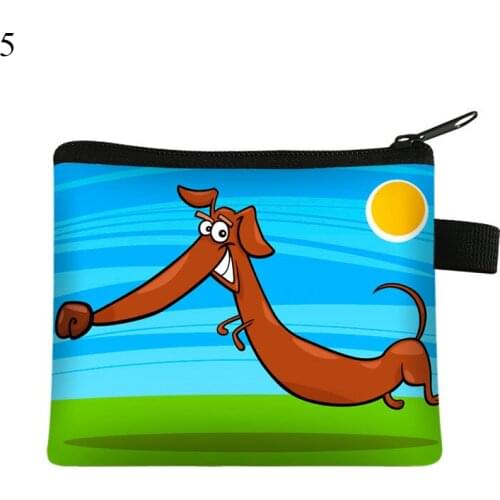Cute Dachshund Dog Coin Purses Girls Cute Pet Animal Wallet Ladies Clutch Change Purse Female Mini Money Bag Zipper Card Bag