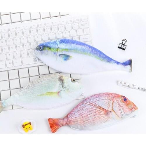 Creative Fish Pencil Case Etui Cute Fabric Pencil Bags Kawai Pen Cases Box For Boys Korean Stationery School Supplies