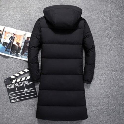 Winter Mens Thicken X-Long White Duck Down Jacket 2020 New Fashion Hooded Over The Knee Warm Parka Coat Male Brand Clothing