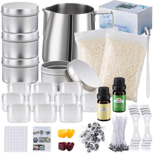 DIY Scented Candle Soy Wax Handmade Wax Melting Cup Set DIY Candle Making Scented Candle Made Andmade Wax Melting Cup Set