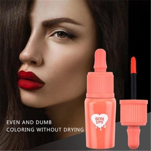 New Brand Non Stick Cup Lip Gloss Long Lasting Waterproof Lipstick Beauty Lip Tint Magic Lip Rouge Blusher Cosmetic Lip T0627