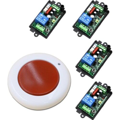 New AC220V 110V 1CH RF Wireless Switch Relay Receiver + Round Transmitters for Appliances Gate Garage Door High Quality