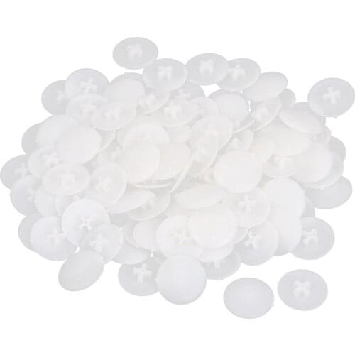Promotion! Screws Plastic Cover Case 17mm x 6.5mm 100 pieces White Phillips Screw Cap