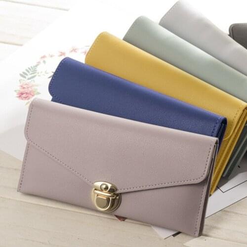 Simple Classic Women Wallet Soft Leather PU Hasp Long Clutch Bag Ladies All-match Purse Credit ID Card Holder Portefeuille Femme