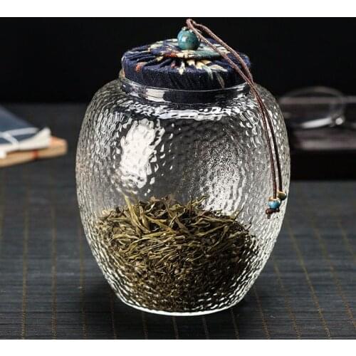 Transparent Glass Storage Tank with Lid Household Glass Candy Jar Decorative Wedding Banquet Decorative Candy Bottle
