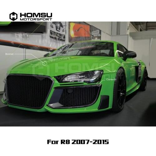 PU Material Wide Body Kits Front Rear lip Spoiler for R8 to RG Style 2007-2015 car bumper protector