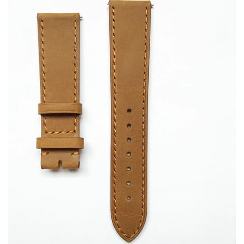 Good Quality Genuine Leather Watchband Watchstraps 20mm Pin Buckle &Folding clasp Colorful Watch Band Black Brown Tan Coffee