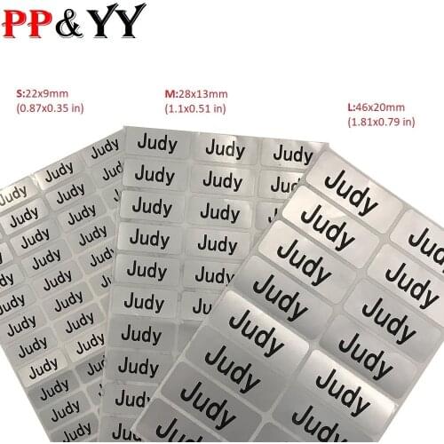 Silver Personalized Name Label Sticker Office Kids School Stationery Personal Craft Label Waterproof Custom Sticker