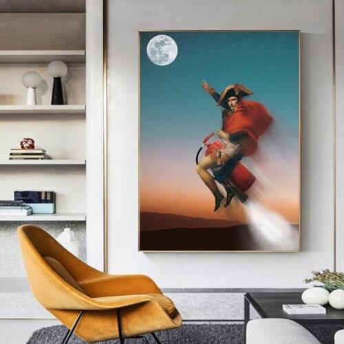 Modern Spoof Napoleon Rode Fire Extinguisher Canvas Painting Poster and Print Wall Art Picture for Living Room Home Decor Cuadro
