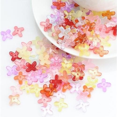 100Pcs 10MM Flower Petal Shape Crystal Lampwork Glass Loose Bead Top Drilled Pendants For Jewelry Making Hairpin Accessories DIY