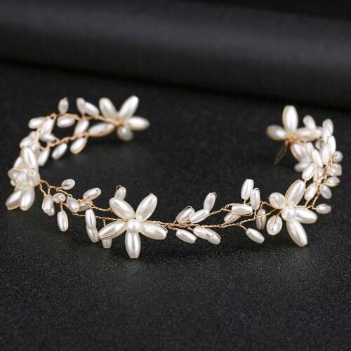 Crystal Headbands Wedding Handmade Hair Decoration Pearl Rhinestone Head Wear Hair Ornament For Bride Girls Hair Jewelry