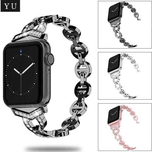 Upscale lady Stainless steel Band for Apple Watch 38/40/42/44mm Bracelet bands for iWatch Series 5 4 3 2 Watchband Accessoris