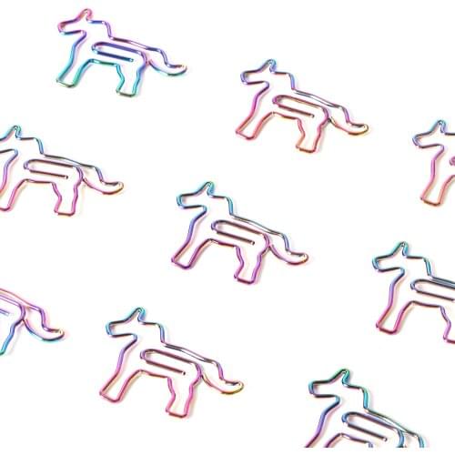 TUTU 10Pcs/box Cute Rainbow unicorn Clips Bookmark Planner Tools Scrapbooking Tools Memo Clip Metal Binder Paperclip H0378