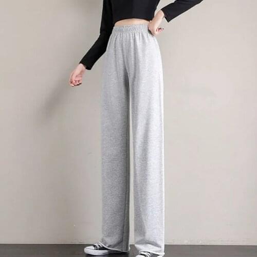 2021 Womens Pants Female Streetwear Joggers High Waisted Korean Harajuku Style Fashion Wide Leg Trousers New Baggy Sweatpants