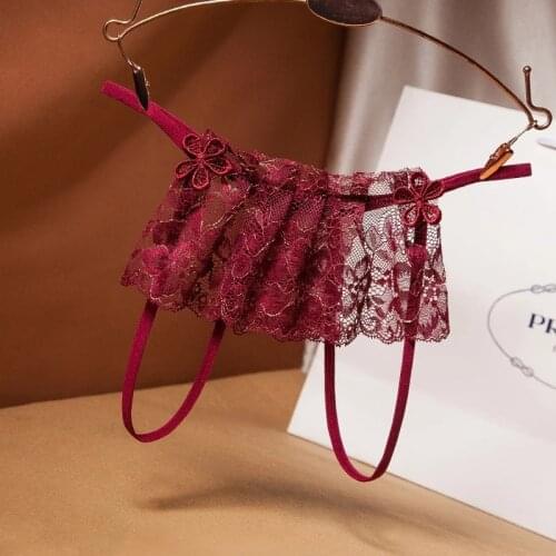 Womens Crotchless Panties Lace Floral Open Crotch Exotic Thongs See Through Mini G-string Free Size Erotic Lingerie Sex Clothes