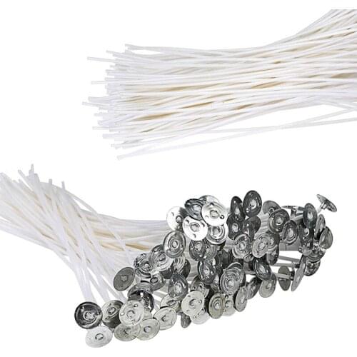 100Pcs Candles Wicks 9/15/20cm Smokeless Wax Pure Cotton Core DIY Candle Making Pre-waxed Wicks For Party Supplies