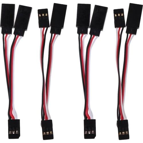 4x Male Female ESC RC Servo Extension Lead Wire JR Plug Y-Harness Line Cable Replacement RC Truck Convert Cable for Futaba Servo