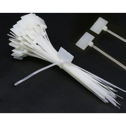 50 pcs Muti-purpose Nylon Tie Tags Self-Locking Network Cable Zip Trim Wrap Loop Wire Straps Label