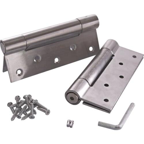 6 Inch Stainless Steel Automatic closing Single Action Silver Spring Door Hinges Adjustable Tension 1 pair