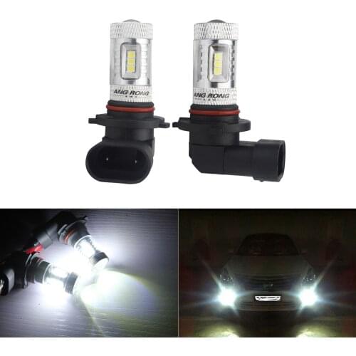 ANGRONG 2pcs 6000K White HB3 9005 H10 15W LED Bulb Daytime Running Fog Light