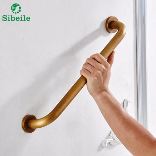 SBLE High Quality more size Antique Brass Bathtub Tub Grab Bar Shower Safety Handle Bathroom Accessories Shelf Bath Wall Mounted