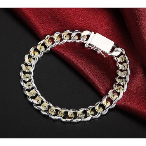 925 Sterling Silver Male 10M Bracelet For Women And Man Wedding Engagement Party Jewelry