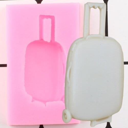 3D Travel Luggage Trolley Case Silicone Molds Soap Fondant Mold DIY Cake Decorating Tools Candy Clay Chocolate Gumpaste Moulds