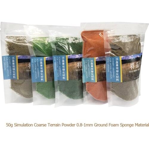 50g sample 0.8-1.0mm Coarse Turf Ground sponge material scale model train railway layout powder model train building DIY layout