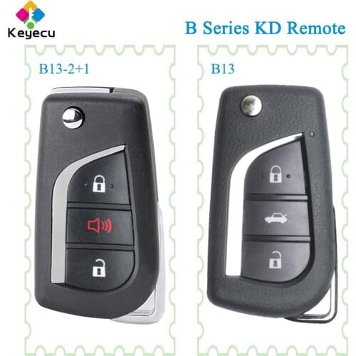 KEYECU KEYDIY for Toyota Style Universal KD Remote 3 Buttons Car Key B Series B13 B13-2+1 Supported By KD900 KD900+ URG200 KD-X2