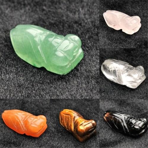 China Fashion Natural Animal Hand Carved Crystal Cicada Pendant for DIY Craft